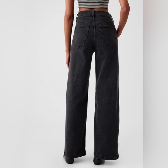 Gap | High Rise Stride Wide-Leg Jeans | Washed black | 26 2 LONG - Picture 4 of 6
